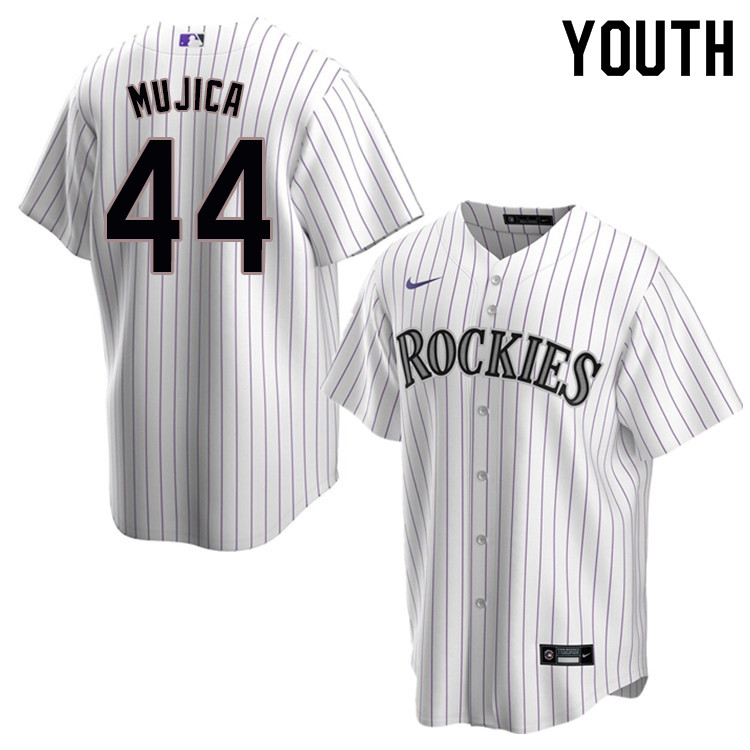 Nike Youth #44 Jose Mujica Colorado Rockies Baseball Jerseys Sale-White - Click Image to Close